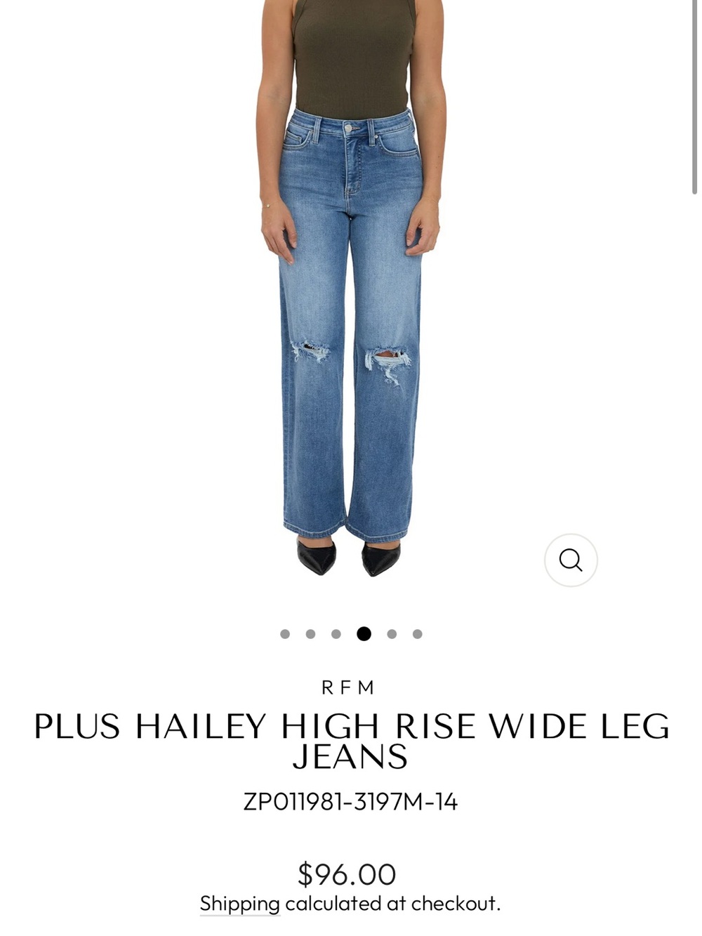 RFM Plus Hailey High-Rise Wide Leg Jeans - Medium Blue